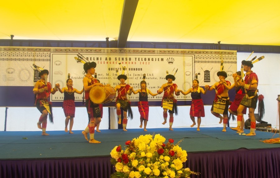 Young members of the Ao community during the Tsüngremong celebration organised by the DAST on August 6 in New Delhi.